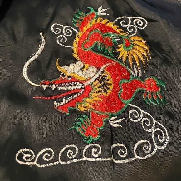 Kids Satin Kimono Robe Asian Embroidered Dragon Pink Size SS - Picture 4 of 10